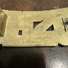 USMC solid brass belt buckle “USMC” in large letters 2” tall & 4”wide unpolished