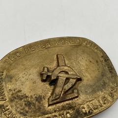 Cast Brass RC Plane Two Meter World Tour Modesto CA Aviation Belt Buckle LE #4