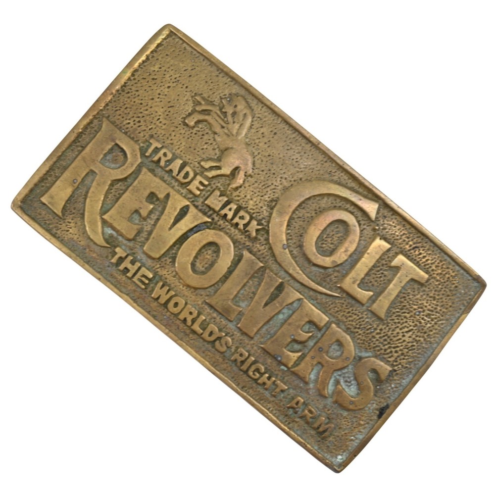 Vintage Colt Revolvers Solid Brass Belt Buckle Worlds Right Arm Retro 705 Moto