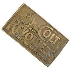 Vintage Colt Revolvers Solid Brass Belt Buckle Worlds Right Arm Retro 705 Moto