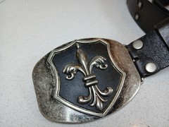 Fleur De Lis Iron Cross Belt Buckle Brushed Distress Metal With Levis BELT