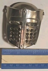Vintage Knights Helmet & Skull BELT BUCKLE Medieval Armor Heavy Silver-Tone