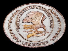 MH11126 *NORTH AMERICAN HUNTING CLUB LIFE MEMBER* BELT BUCKLE