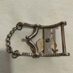 Men&rsquo;s Western Rectangle Belt Buckle Silver/Gold Rooster Design Chain Accent 1.5”