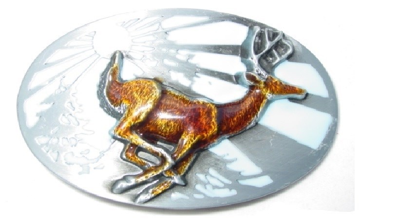 NEW DEER ANIMAL WILDLIFE HORN RUNNING WILD BELT BUCKLE
