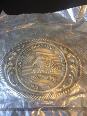 New Sealed North American Hunting Club Belt Buckle 20th Anniv 1978-1998