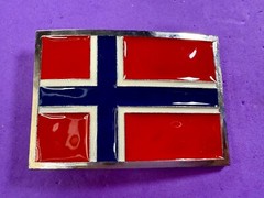 Flag of Norway Country Red Blue New Patriotic Belt Buckle