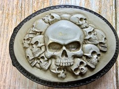 Multiple Skull Head Biker Gothic Punk Vibe Plastic Belt Buckle by Novelty