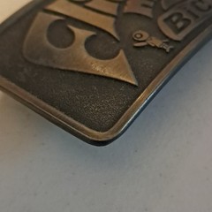 Bic Bronze Western Logo Belt Buckle Antique Finish Metal for Men 2&Prime; Solid