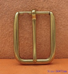 Retro Brass Long Big Heavy Single Prong Pin Leather Belt Buckle Fits 40MM Strap