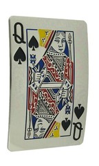 Initial Letter Q Queen of Spade Lucky Las Vegas Casino Silver Metal Belt Buckle