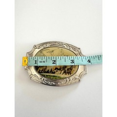 Century Canada Vintage Bighorn Sheep Mountain Scene Silver Tone Belt Buckle