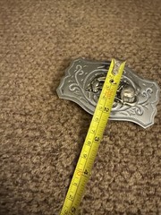 Western Silver Tone Belt Buckle with Brass Tone Bucking Bronco Horse
