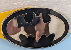 Batman Logo Belt Buckle Black Chrome DC comics New, a few small marks