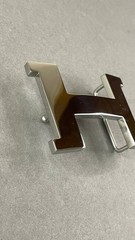 Silver H Buckle 40mm 1.5` Glossy Silver Hardware Belt Buckle
