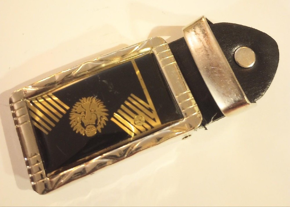 Unusual Dress Belt Buckle for Black 1-1/2&Prime; Belt Lion Head Metallic Holograph