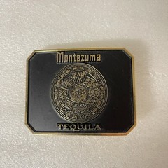 Montezuma Tequila Men’s Belt Buckle By Barton’s Brands Gold And Black