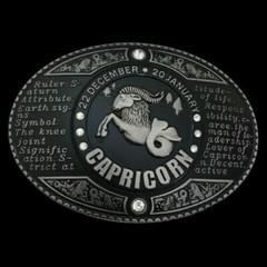 Capricorn Zodiac Sign Belt Buckle Astrology Horoscope Birthday Celestial New