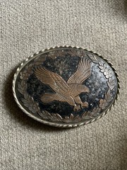 American Bald Eagle Belt Buckle W Made In USA Vtg See Pics Bird Of Prey