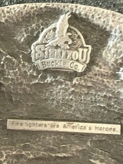 VINTAGE FIRE FIGHTER BELT BUCKLE FIRE DEPT. PEWTER R-92 America&rsquo;s Heroes EUC!
