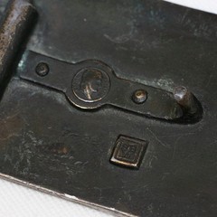 Vtg Union & Central Pacific Belt Buckle Railroad Line Omaha to California Brass