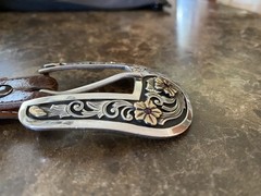 James Reid Artist Richard Stump Sterling Silver 14k Ruby Belt Buckle Set XL ✅