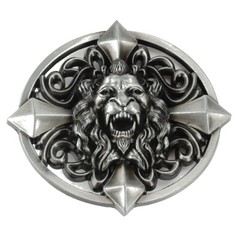 Lion Head Belt Buckle Western Cowboy Native American Motorcyclist (HLN-02-S)