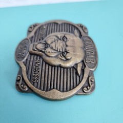 Cougar Bourbon Belt Buckle Whiskey Metal Alcohol Promo Vintage Antique Bronze