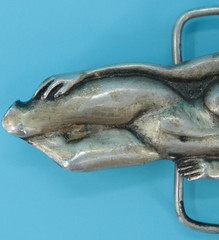 VTG 70s Capt. Hawks Sky Patrol and Novelty Naked Lady Belt Buckle Nude Woman