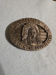 Vintage Buckles Of America Pewter Belt Buckle « America Love It or Give it Back »