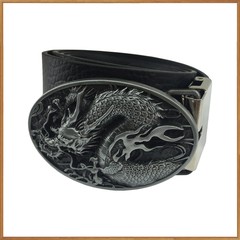 Antique Silvery Dragon Belt Buckle Western Cowboy Performance Belt Buckle USA