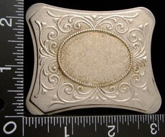 LI06162 VINTAGE ***UNIQUE ABSTRACT DESIGN*** SILVERTONE BELT BUCKLE