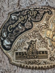 Montana Silversmiths Cowboy Up Bull Riders Only Western Belt Buckle
