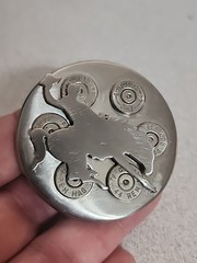 Bronc Riding Cowboy On 44 Magnum Stainless Steel Belt Buckle By Don Applegate