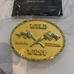 Custom Belt Buckle Shiny Gold , Oval Design