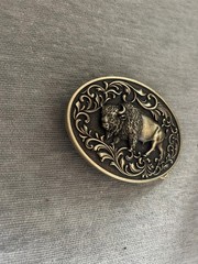 Bronze Buffalo Belt Buckle Southwestern Cowboy Western Fits 1.5 Belt Strap