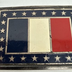 French National Flag Belt Buckle 3.25&Prime;x2.25&Prime;