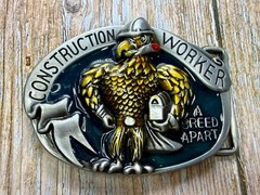 Construction Worker , Rooster Cock A Breed Apart Belt Buckle In New Condition!