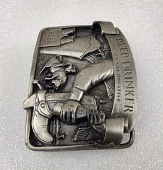 Arroyo Grande 3D Belt Buckle Beer Drinker Pewter Detailed Marked Numbered USA