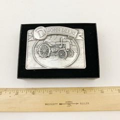 John Deere 1988 Model D Tractor Moline Illinois Metal Rectangle Belt Buckle