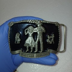 Vintage Buckles of America Masterpiece Western Dancing Belt Buckle USA Cowboy