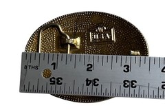 Mens W USA Square-Dancing Western 2-Tone Oval Belt Buckle