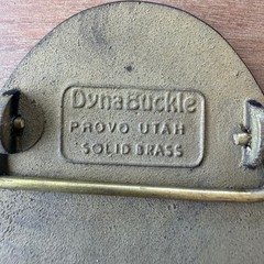 Vintage DynaBuckle MSA First Team Gas Mask Solid Brass Belt Buckle Provo Utah