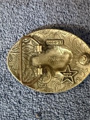 Vintage EGE American Bison Pewter Belt Buckle Buffalo 1993 Made In USA