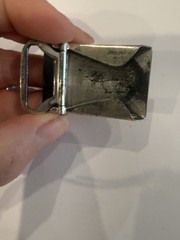 925 Sterling Silver Vintage Hammered Finish Belt Buckle Monogram AMC 17g