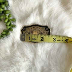Belt Buckle Floral Gold & Black Rodeo Western Bull Rider Cowboy Cowgirl