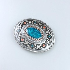 Vintage Silver Plated Celtic Totem Oval Southwest Belt Buckle Boucle de Ceinture