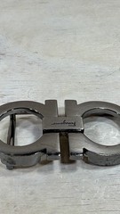 Ferragamo Gancini Silver Double Ring Belt Buckle Made in Italy Buckle Only