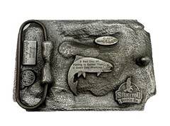 Vintage Siskiyou Belt Co Belt Buckle : Fly Fishing Outdoors Brown Trout Made USA