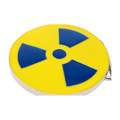 Unisex Fashion Belt Buckle Silver Metal Yellow Nuke Bomb Nuclear Animation Anime